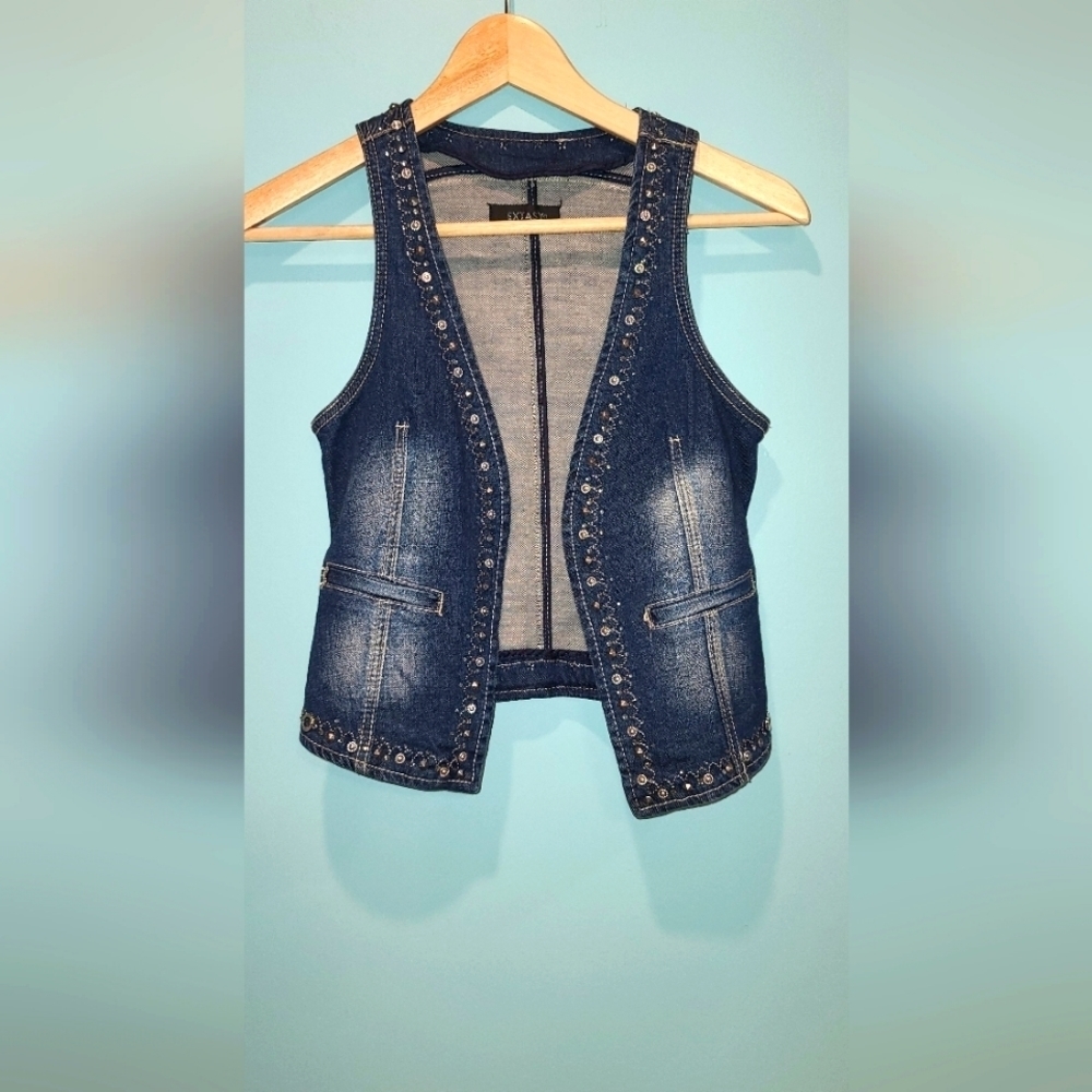 Extasy Western Denim open vest  , S